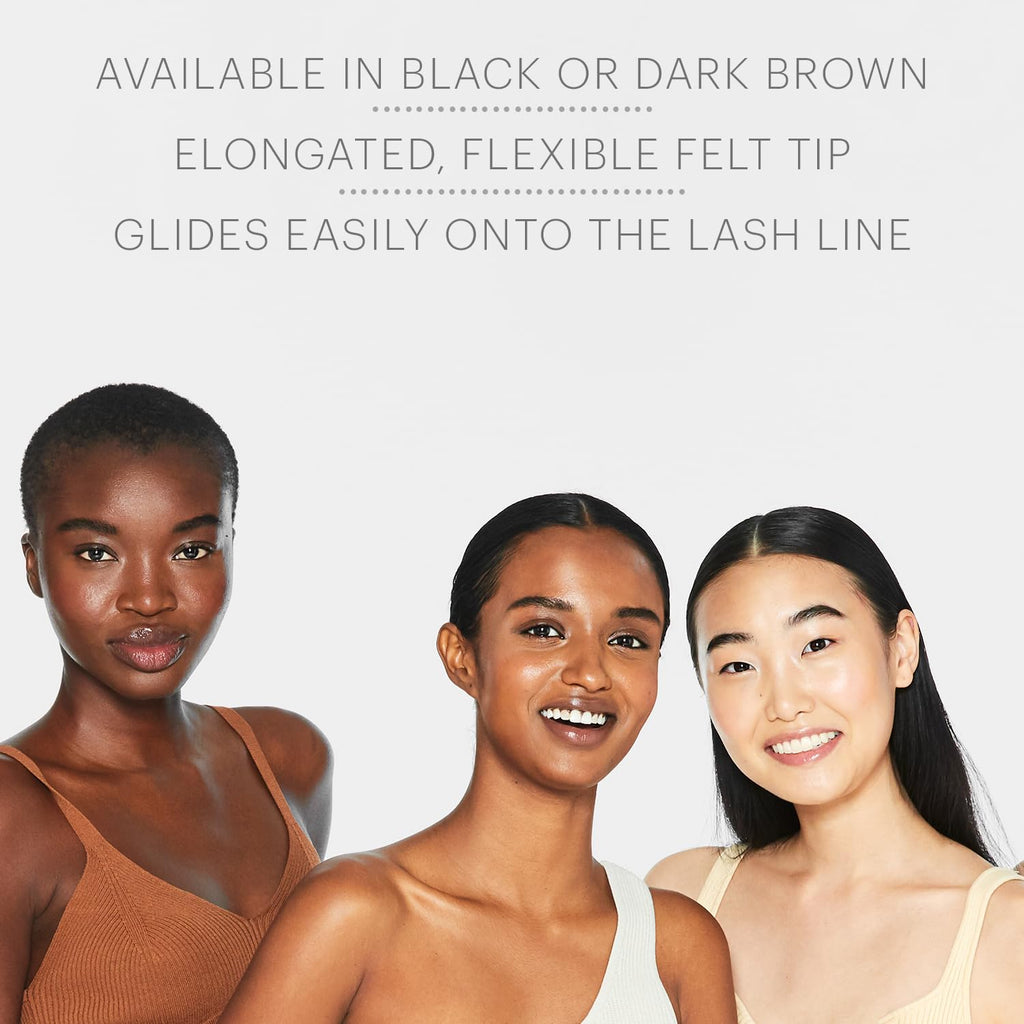 Glo Skin Beauty Precision Liquid Eyeliner (Dark Brown) – Fine Felt Tip, Matte Finish, With Caffeine