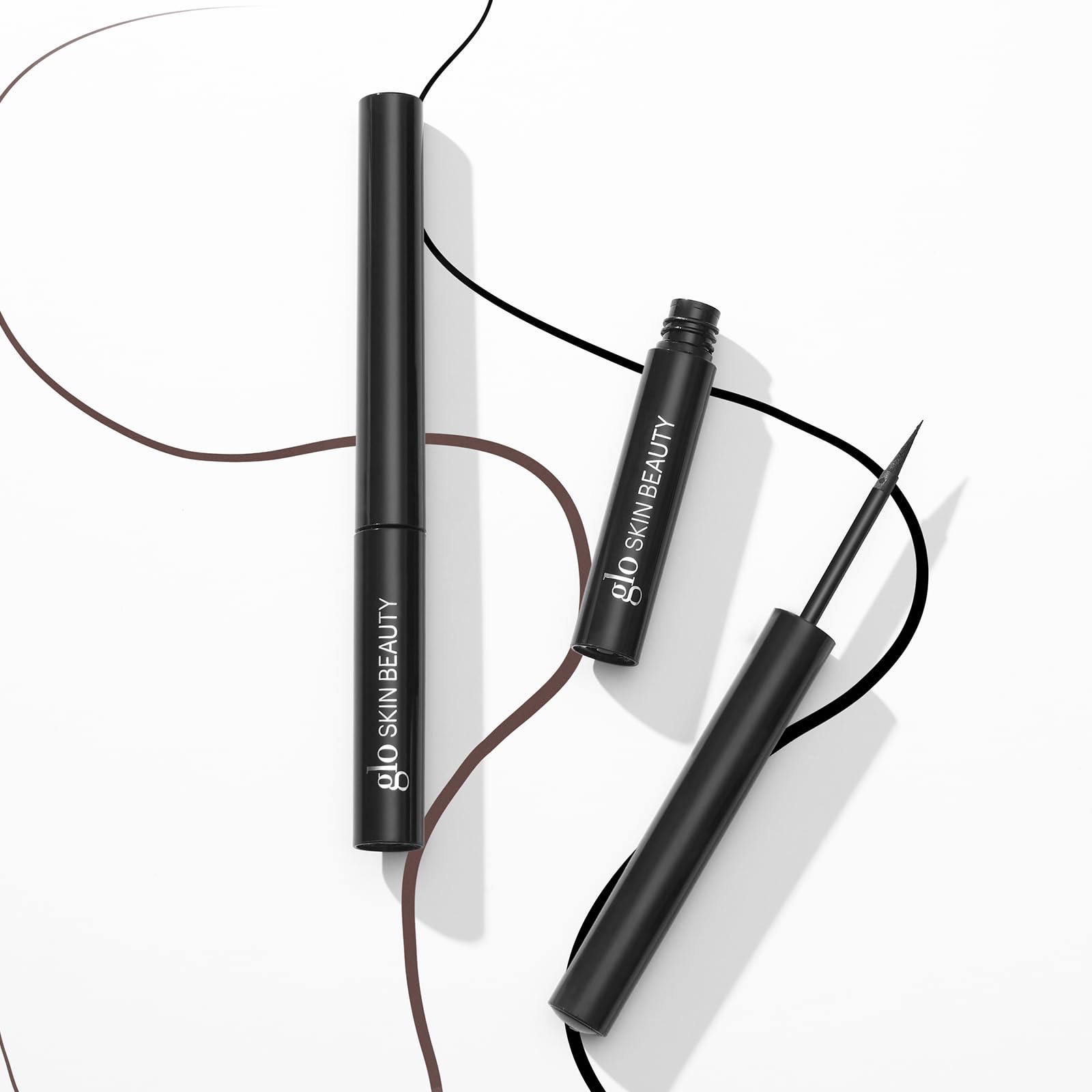 Glo Skin Beauty Precision Liquid Eyeliner (Dark Brown) – Fine Felt Tip, Matte Finish, With Caffeine