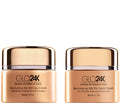GLO24K Moisturizing 24k Gold Day & Night Creams — Hydration Duo with Hyaluronic Acid, Collagen, Retinol