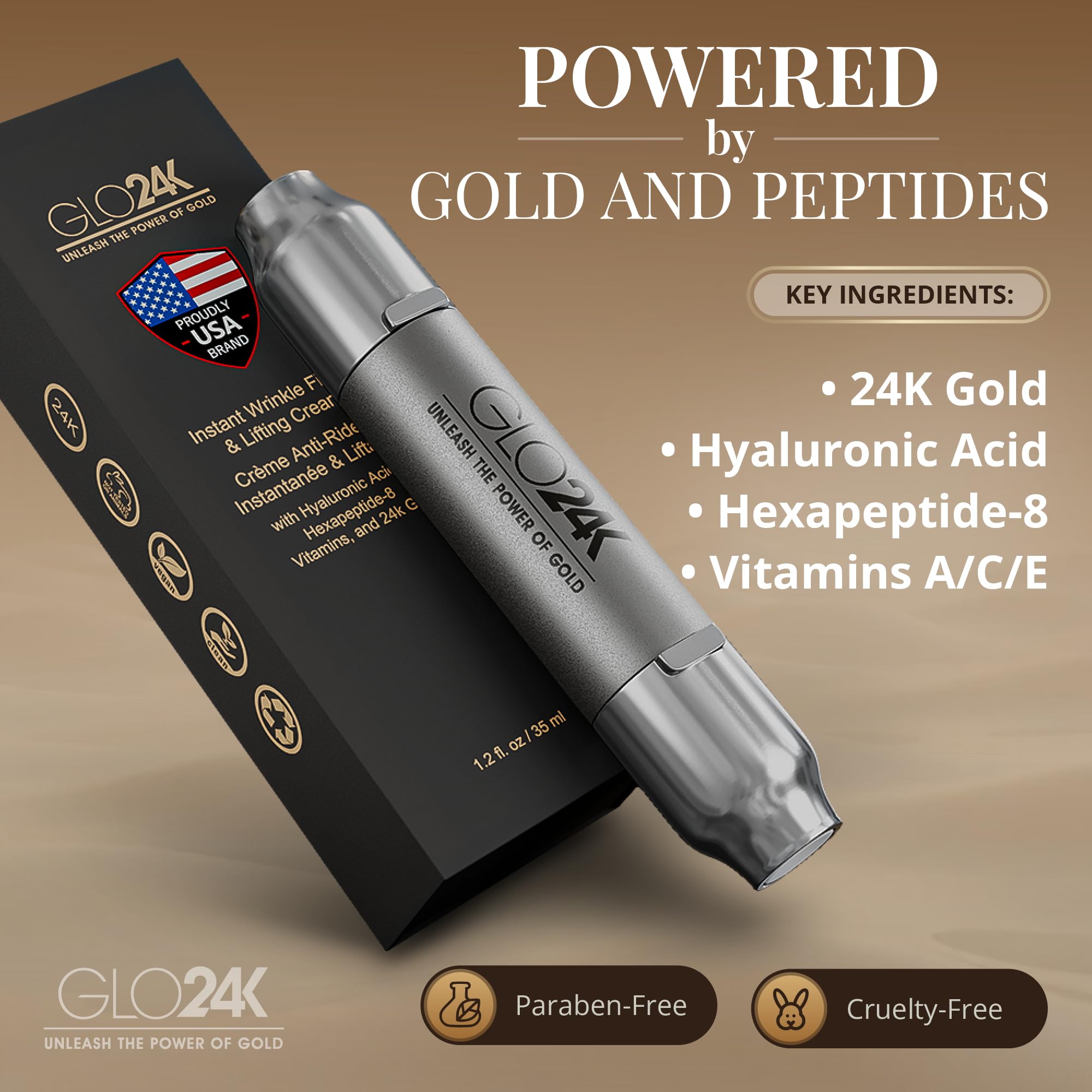 GLO24K Instant Wrinkle Filler & Lifting Cream XL 1.2 oz