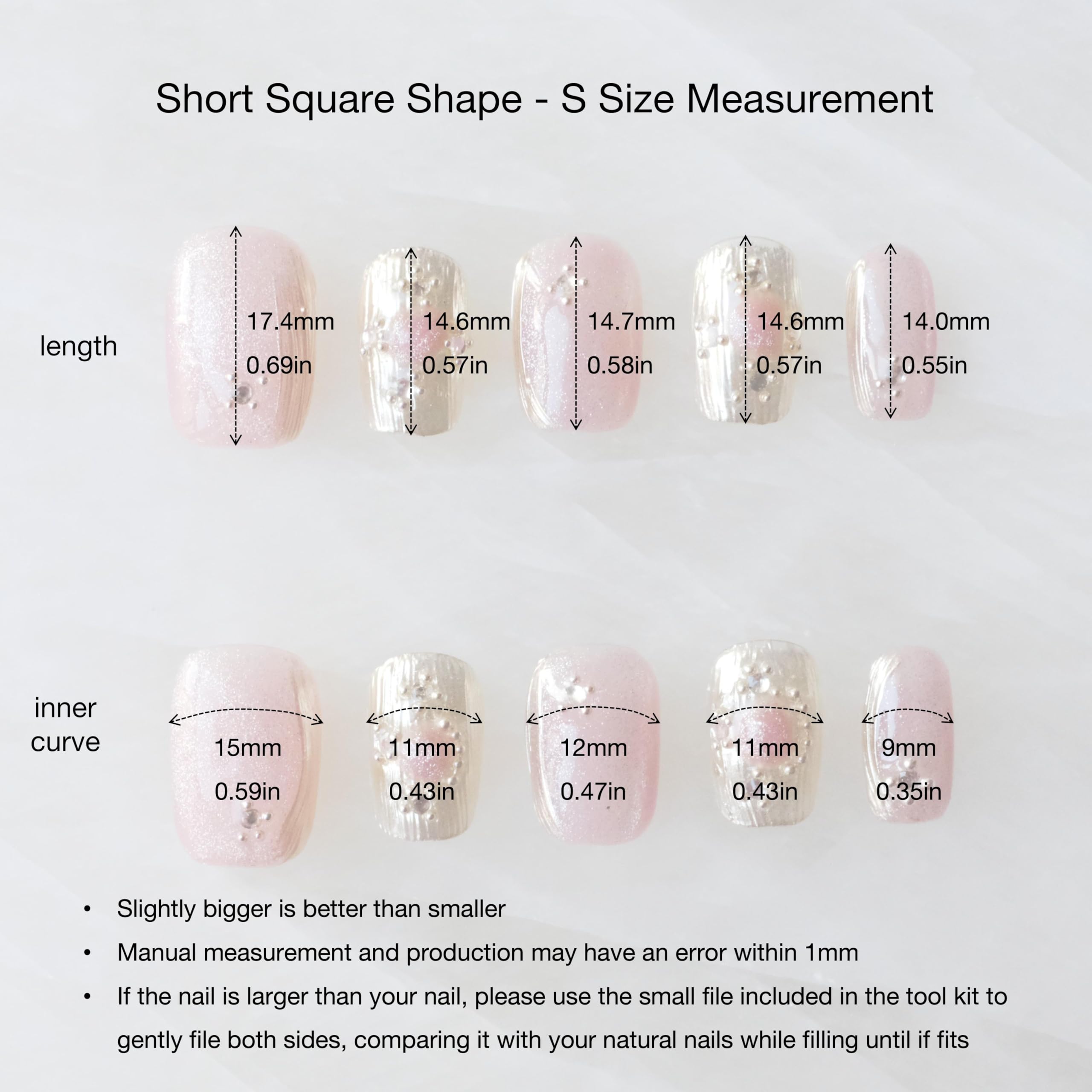 GLORS Purely Handmade Press On Nails — Pink Purple Cat-Eye Buccilati, Short Square, 10pcs (SS)