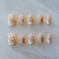 GLORS Purely Handmade Press On Nails | Mica Love Shell Piece – Short Square, 10 pcs