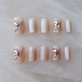 GLORS Purely Handmade Short Press On Nails | SCSbutterfly Cat-Eye Art (10 pcs, Small)