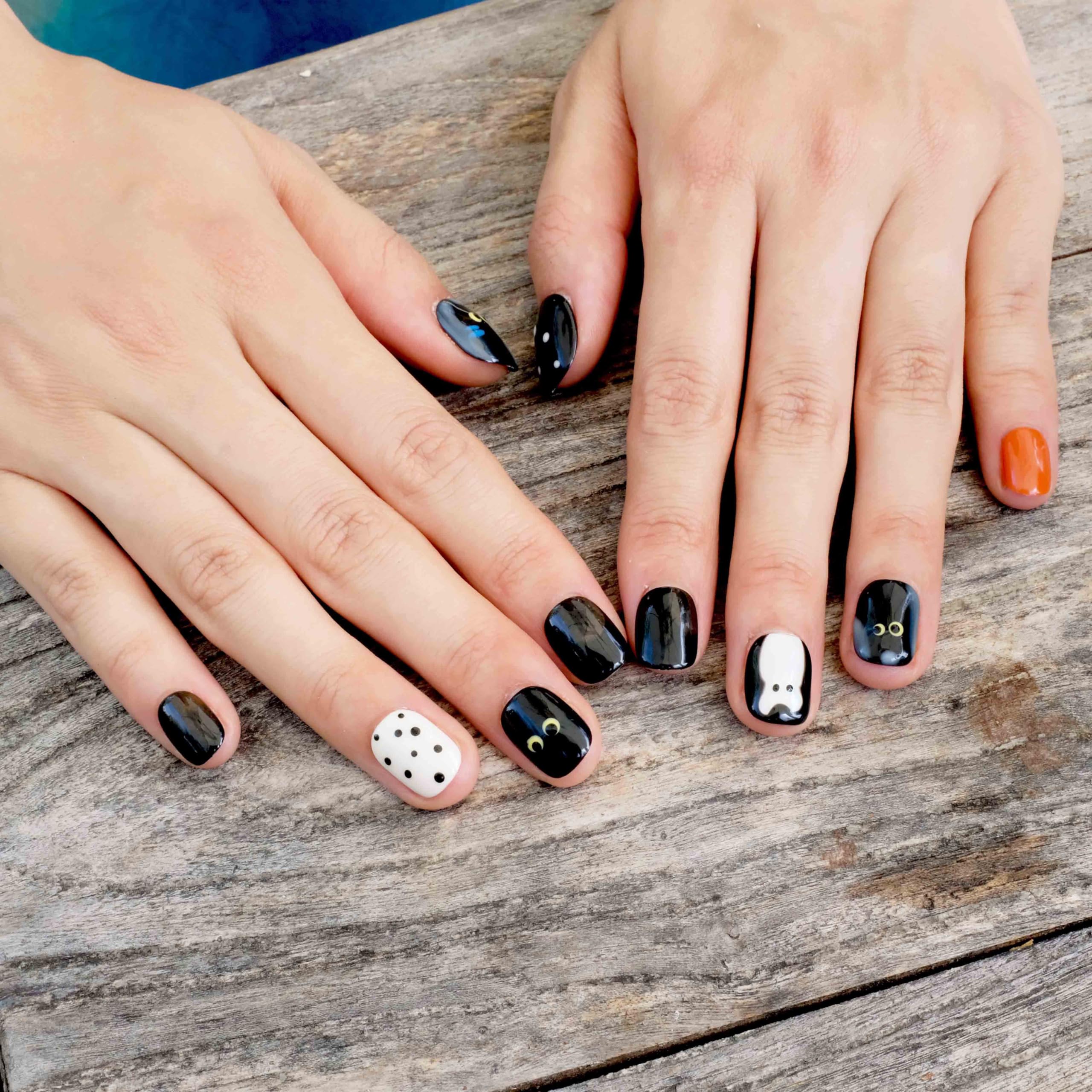 [GLORS] Purely Handmade Press On Nails | Kawaii Black Short Square, 10 pcs (SS) – Salon Quality