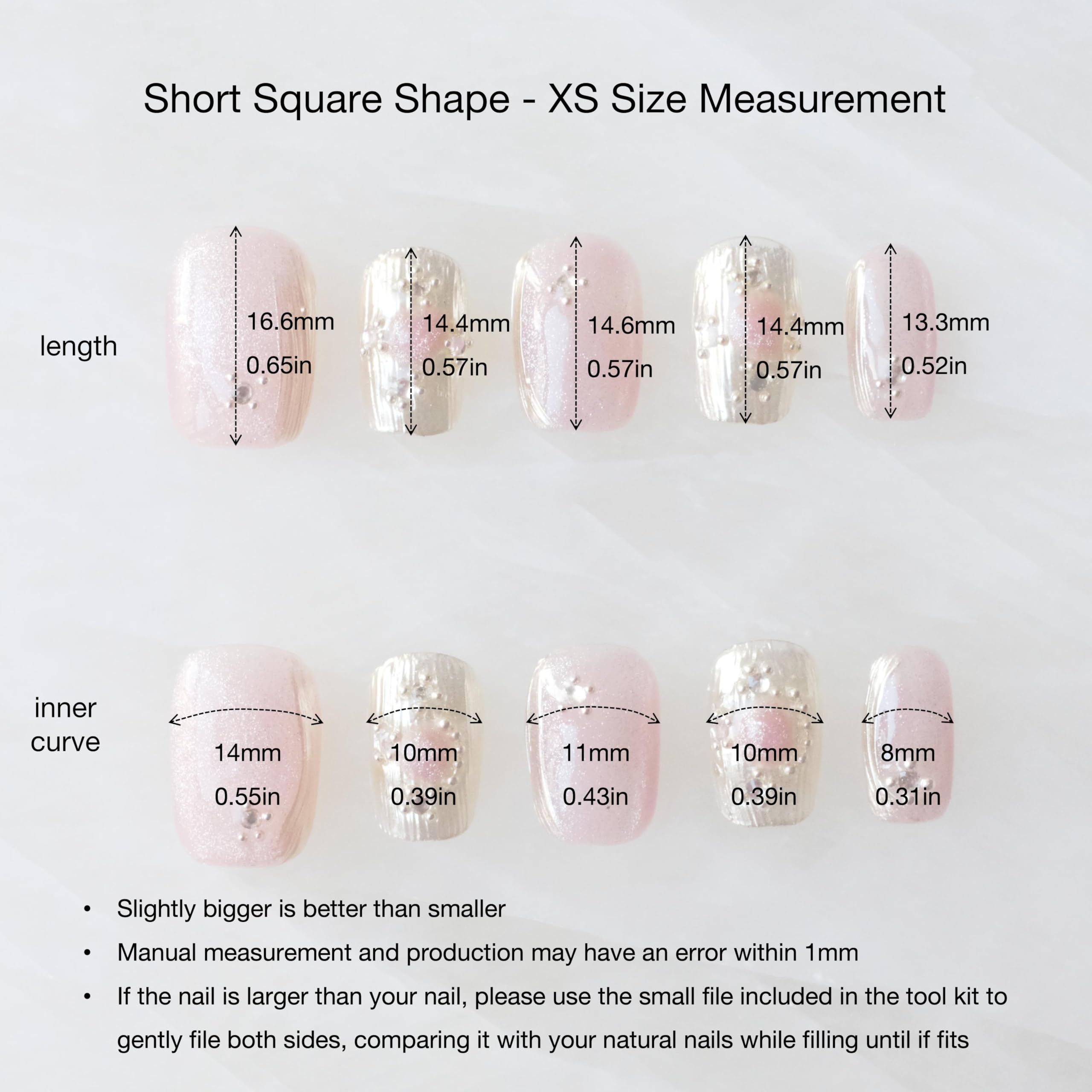 GLORS Purely Handmade Press On Nails - Pink Purple Cat-eye Buccilati Style | Short Square 10 Pcs (XS-SS)