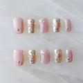 GLORS Purely Handmade Press On Nails - Pink Purple Cat-eye Buccilati Style | Short Square 10 Pcs (XS-SS)