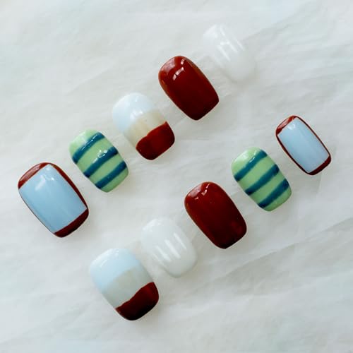 GLORS Purely Handmade Press On Nails — Kawaii Short Square Set, 10pc (Small SS)