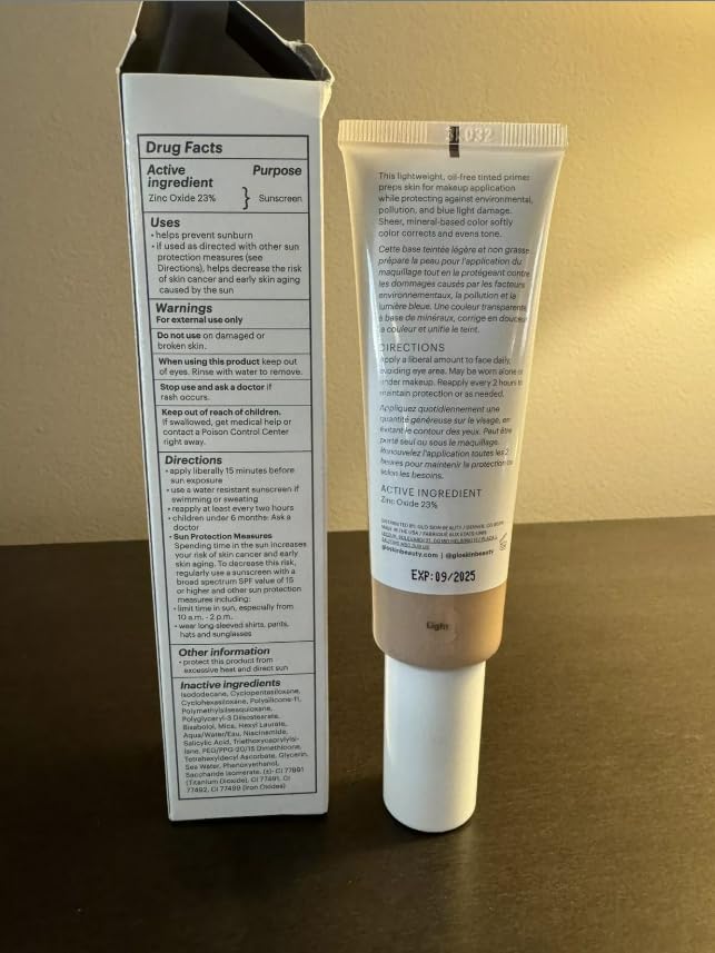 Glo Skin Beauty Oil-Free Tinted Primer SPF 30 – 4-in-1 Mineral Foundation Primer, Medium