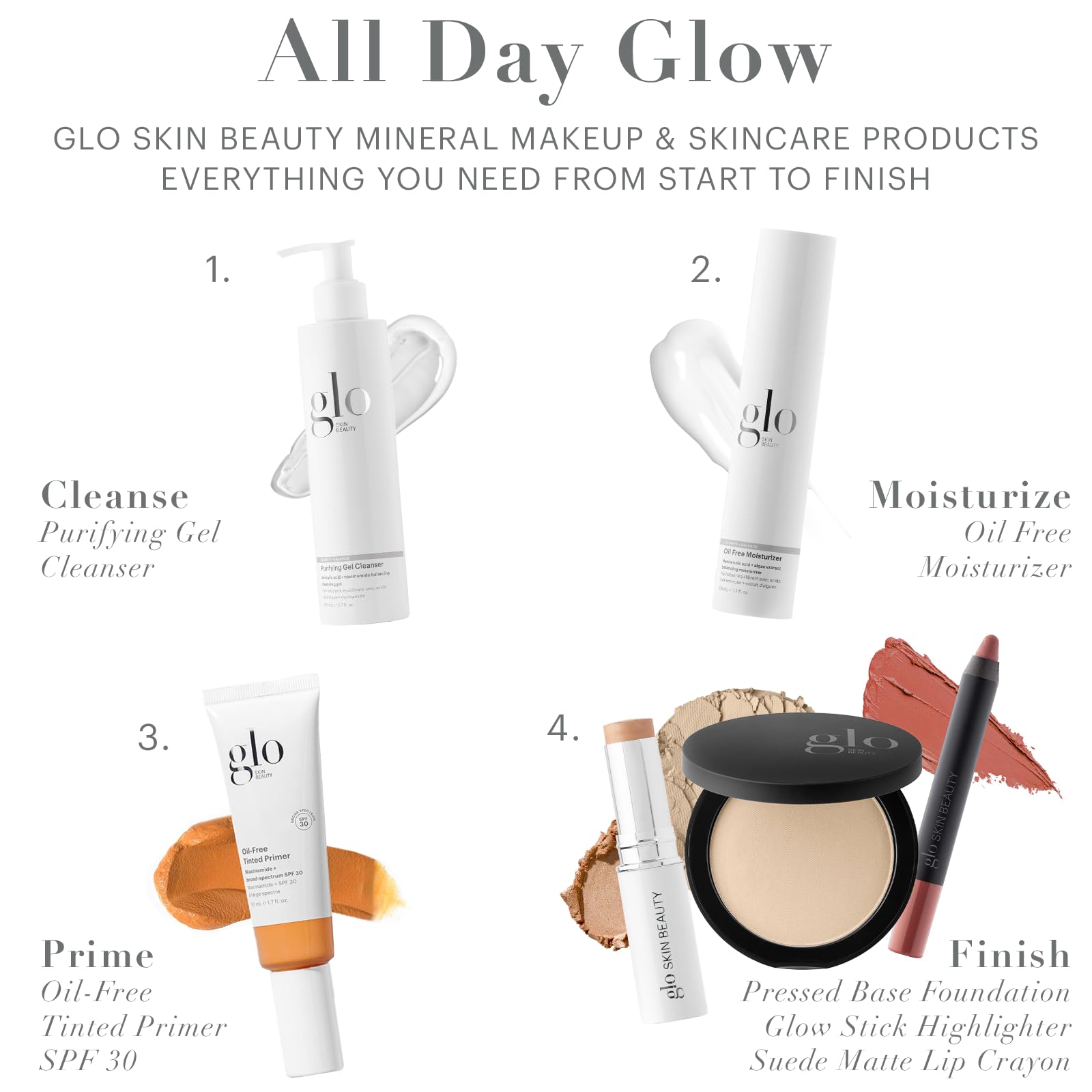 Glo Skin Beauty Oil-Free Tinted Primer SPF 30 (Light) – 4-in-1 Foundation Primer & Sun Protection