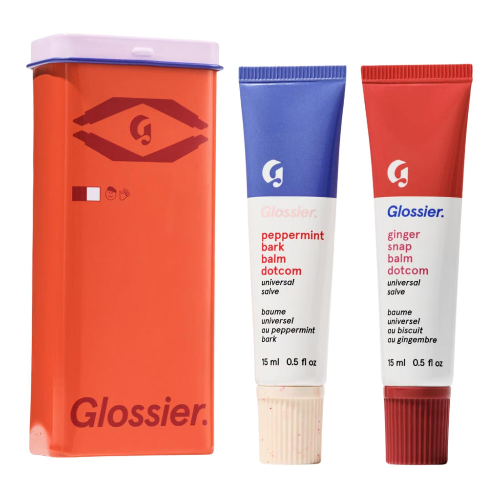 Glossier Sugar + Spice Balm Dotcom Duo Gift Set – Peppermint Bark & Ginger Snap