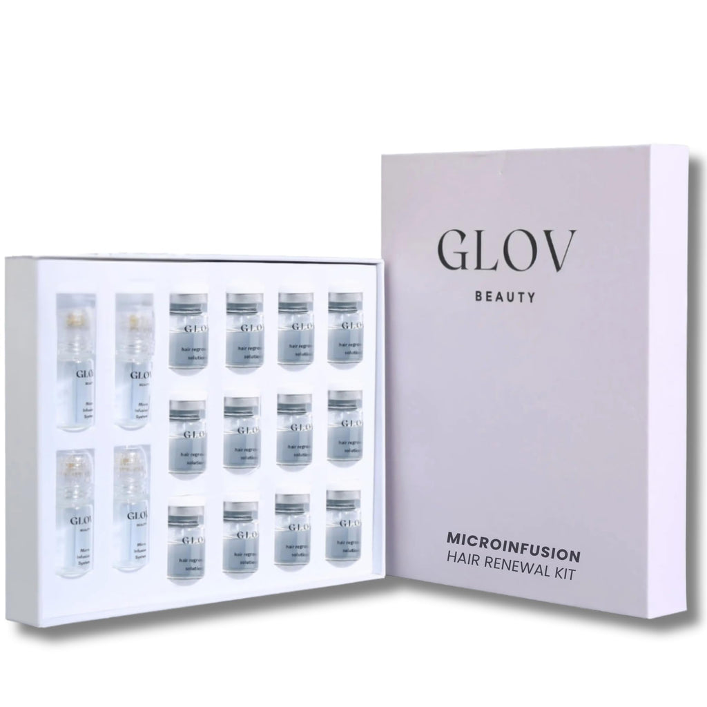 Glov Beauty Micro Infusion Hair Renewal Kit – 0.25mm Gold Derma Stamp & Hyaluronic Acid Serum