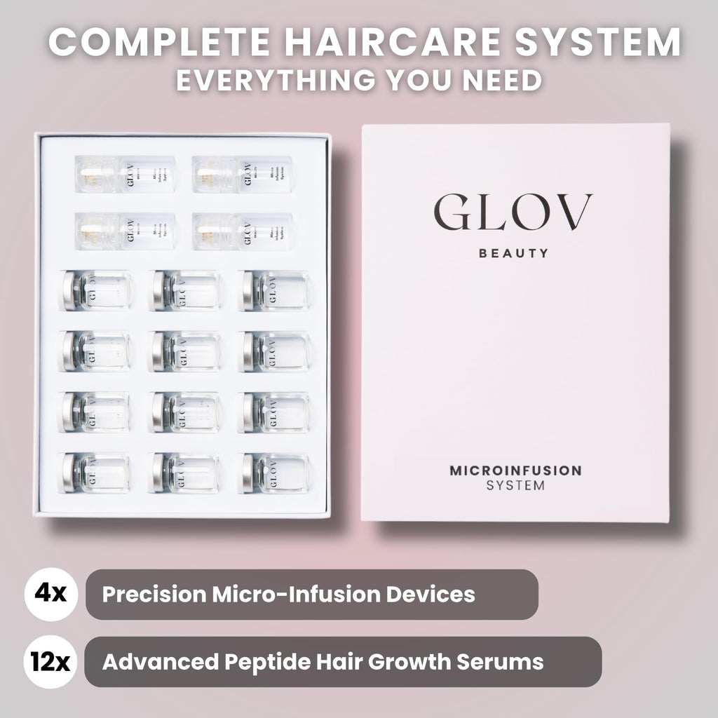 Glov Beauty Micro Infusion Hair Renewal Kit – 0.25mm Gold Derma Stamp & Hyaluronic Acid Serum