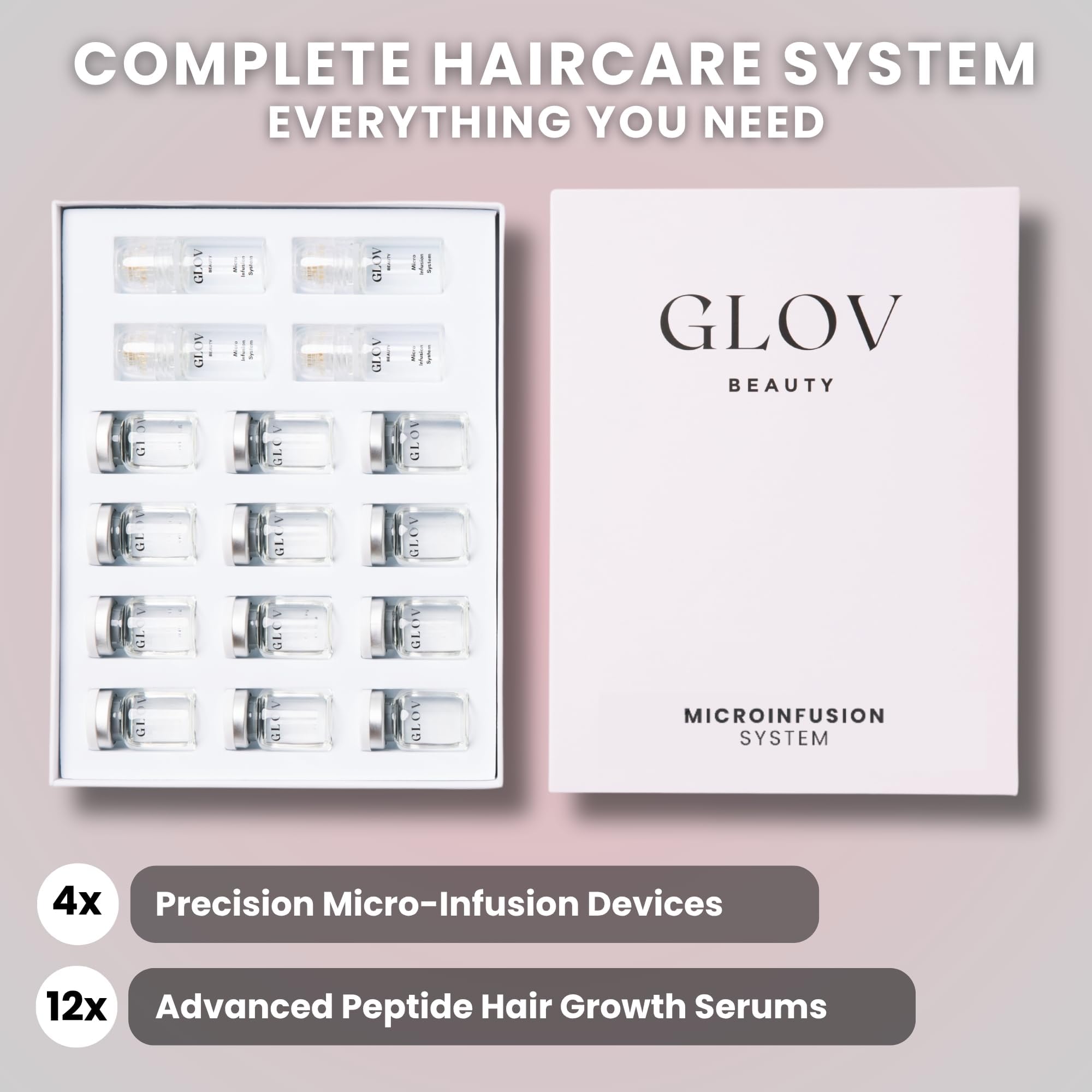Glov Beauty Micro Infusion Hair Renewal Kit – 0.25mm Gold Derma Stamp & Hyaluronic Acid Serum