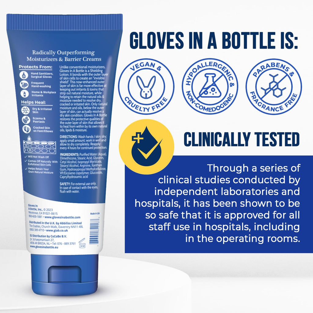 Gloves in a Bottle Shielding Lotion – Relief for Eczema & Psoriasis, 3.4 oz (Pack of 2)