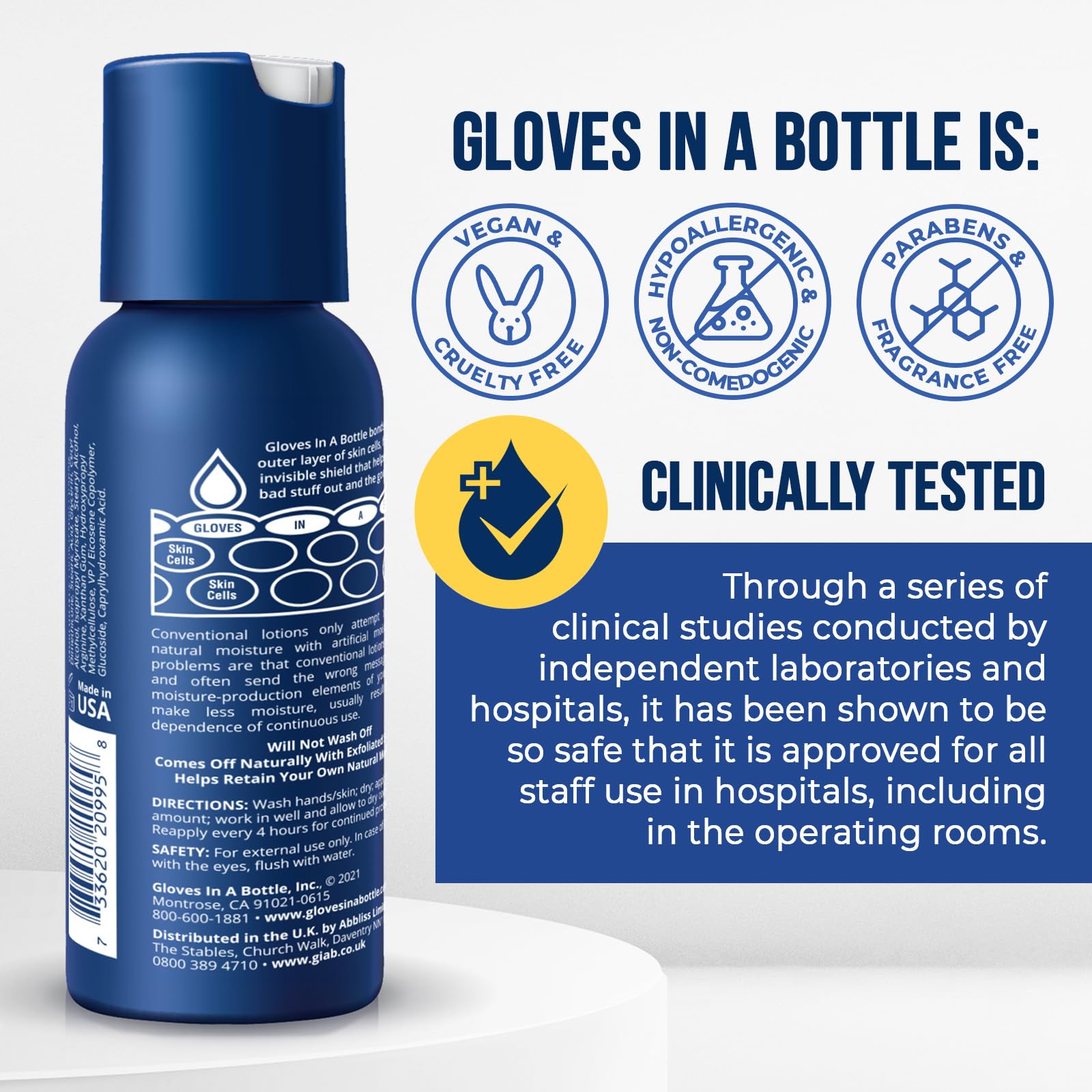 Gloves In A Bottle Shielding Lotion 6-Pack – Fragrance-Free, Grease-Less Dry Skin Moisturizer (2oz / 60ml)
