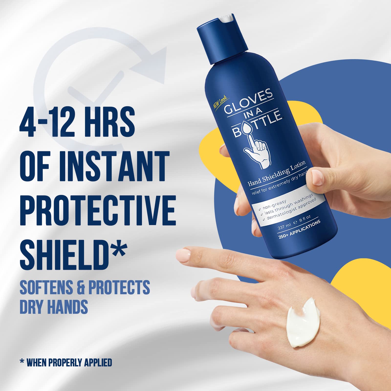 Gloves In A Bottle Shielding Lotion for Dry, Itchy Skin — 8 oz (12 Pack) | Hypoallergenic & USA Made