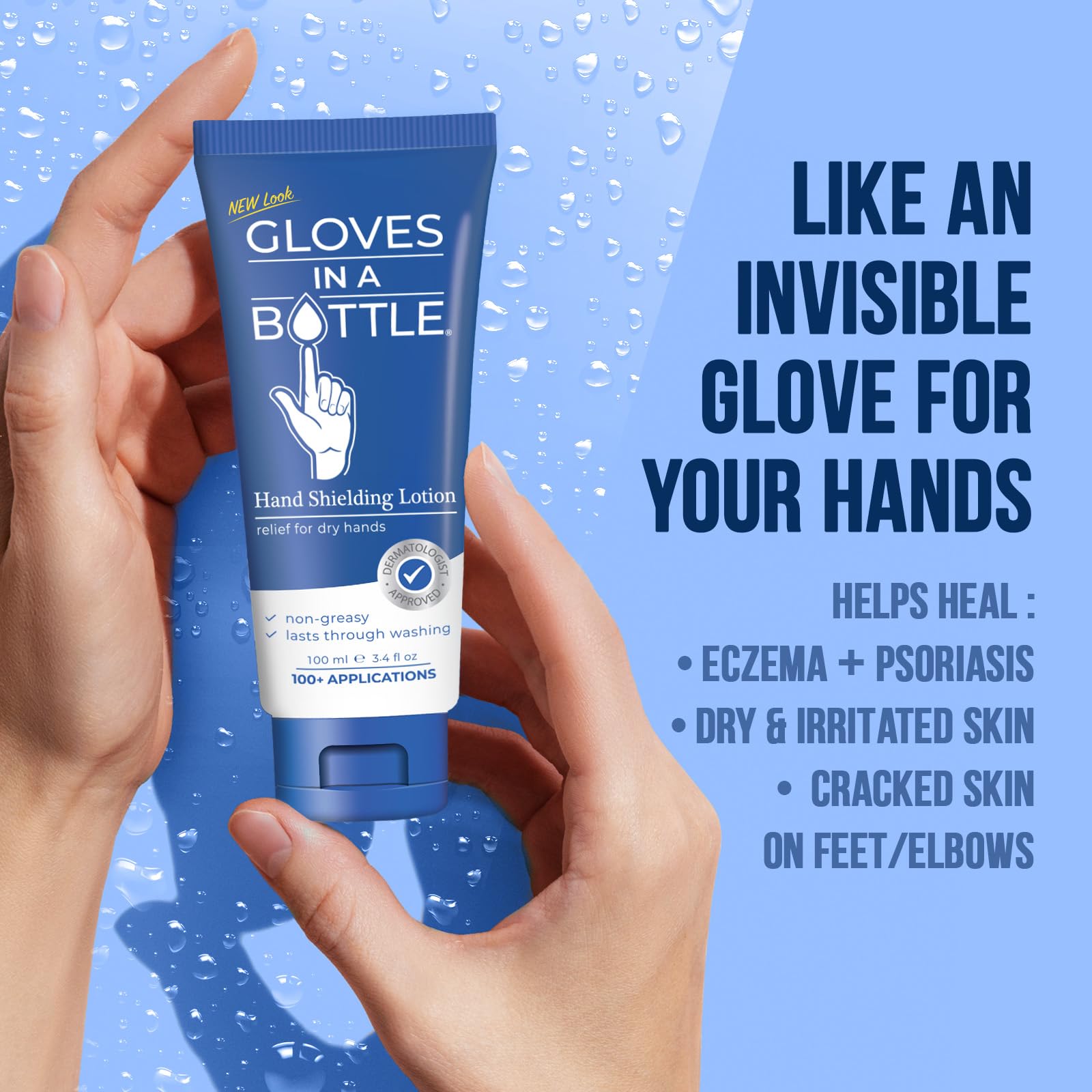 Gloves in a Bottle Shielding Lotion – Relief for Eczema & Psoriasis, 3.4 oz (Pack of 2)