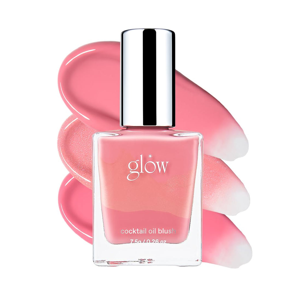 glow liquid blush | lightweight, dewy finish | 3-layer oil blush | buildable color | 2.7 oz cloverclub
