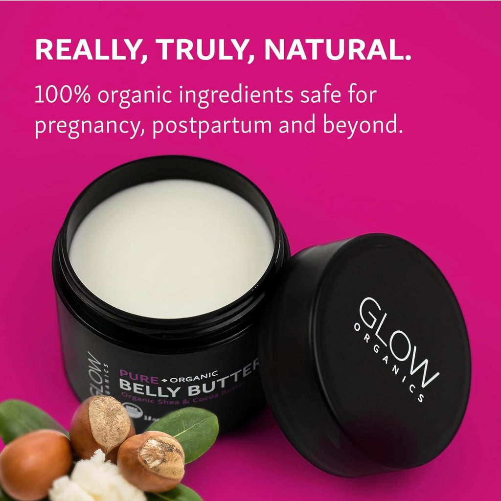 Glow Organics Belly Butter for Pregnancy – Deep Hydration, Fragrance-Free & Pregnancy-Safe