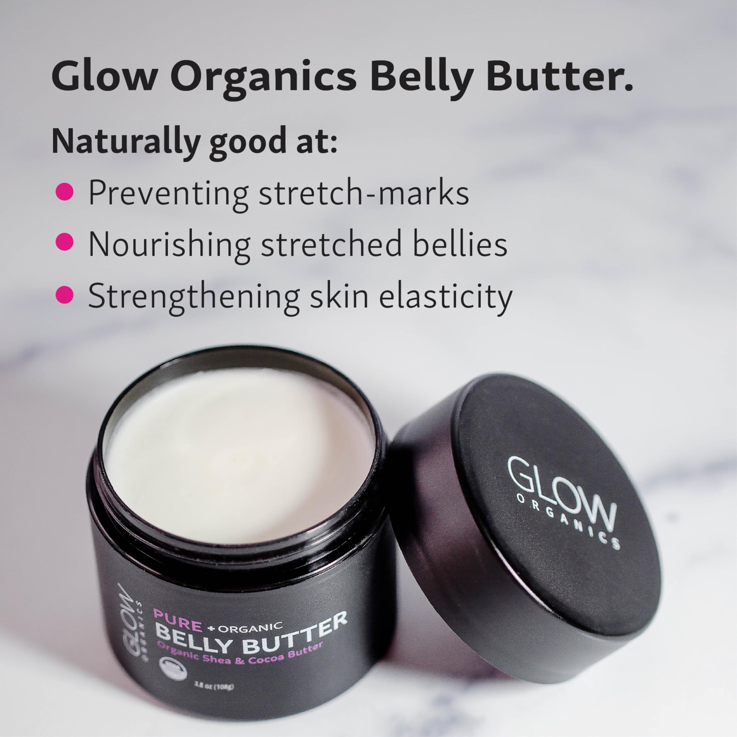 Glow Organics Belly Butter for Pregnancy – Deep Hydration, Fragrance-Free & Pregnancy-Safe