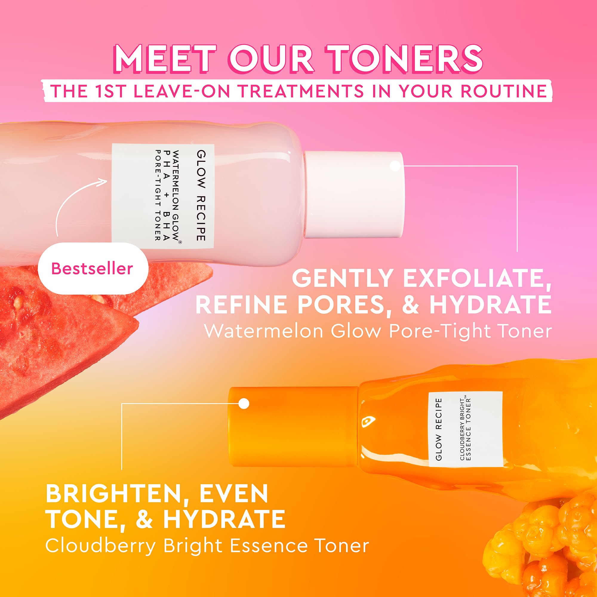 Glow Recipe Travel Size Cloudberry Brightening Toner + CoQ10 Essence (30 ml) – Hydration, Barrier Support, Rice Water + Vitamins C & E