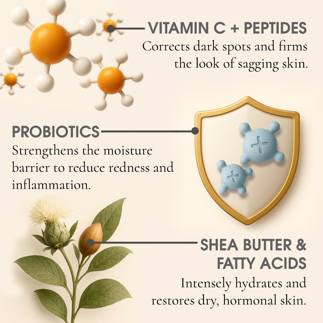 Glowbiotics Probiotic Multi-Brightening Cream - Dark Spot Corrector & Anti-Aging Moisturizer - 1.7 oz - Vitamin C & Peptides for Dry, Hormonal Skin