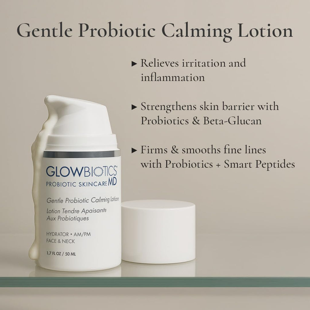 Glowbiotics Probiotic Calming Lotion – Barrier Repair & Firming Moisturizer, 1.7 oz