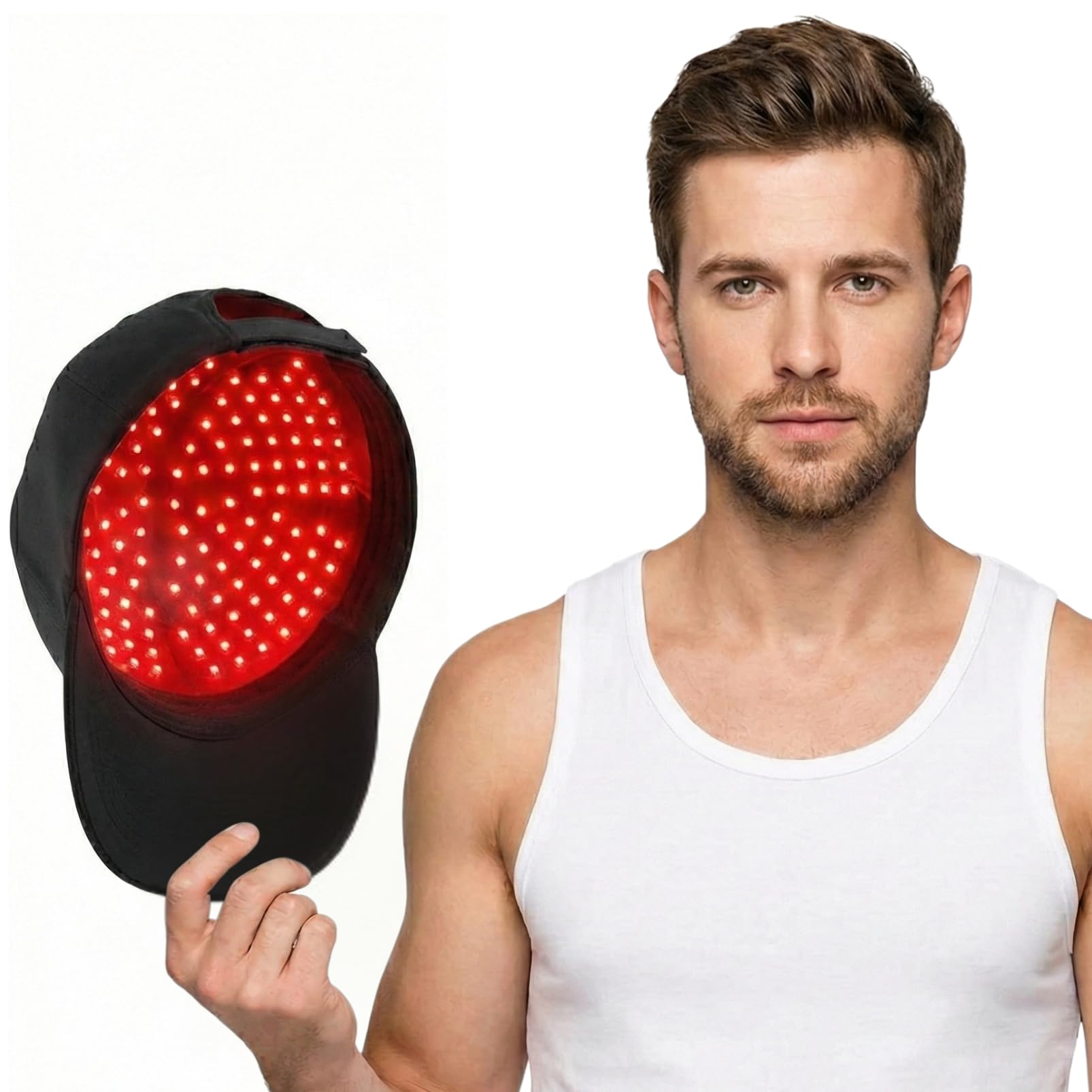 GlowFars Red Light Hair Growth Cap – Wireless, 4-Wavelength + Pulse Mode