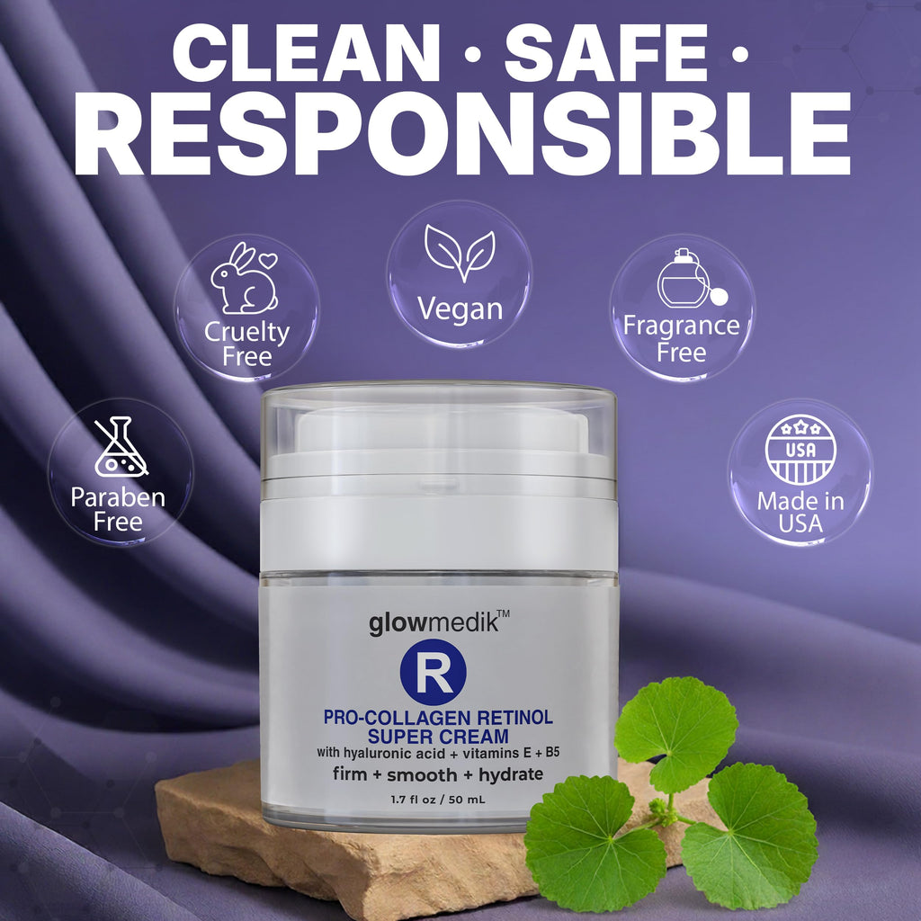 Glowmedik Pro-Collagen Retinol Super Cream with Hyaluronic Acid & Aloe | Anti-Aging Moisturizer for Fine Lines & Dry Skin | 50ml