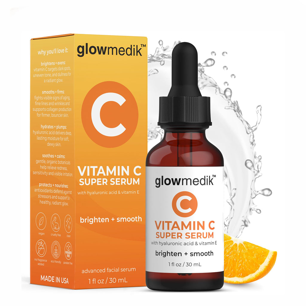 GlowMedik Vitamin C Serum for Face – Brighten Dark Spots, Even Tone, Hydrate & Firm (30ml)