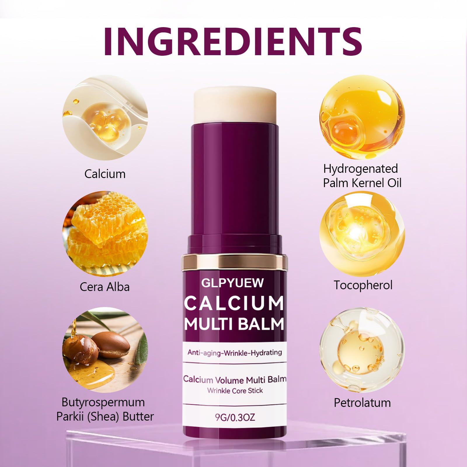 GLPYUEW Calcium Multi Balm – Korean Collagen Moisturizing Stick for All Skin Types