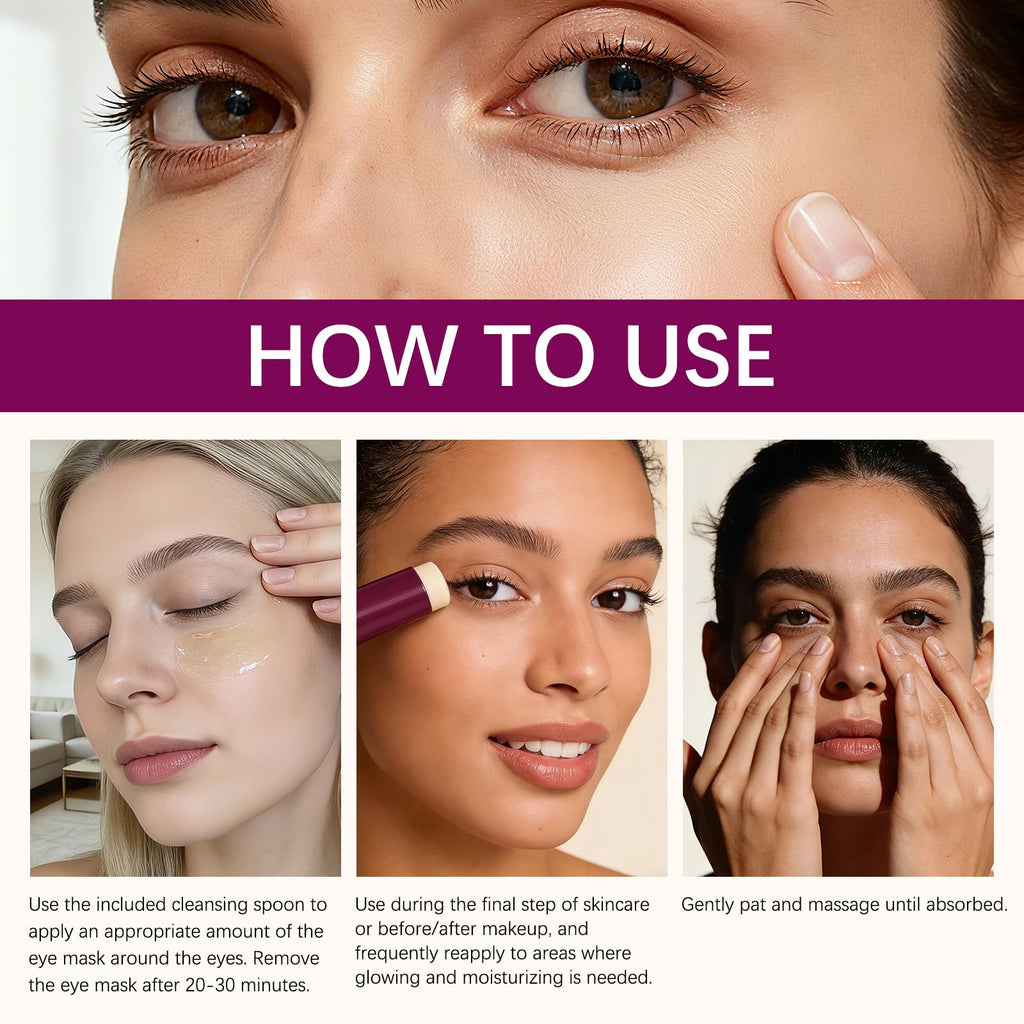 GLPYUEW Calcium Multi Balm Stick & 60 Hydrogel Eye Patches – Dual-Effect Eye Care Set