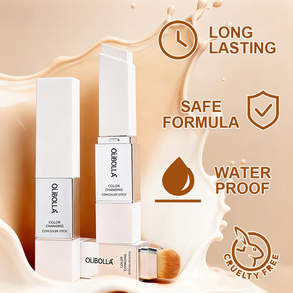 GLSFACE Color Changing Foundation Stick – Light to Medium Coverage, Matte & Waterproof