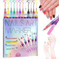 Gluixio 12 Colors Nail Art Pens – 0.5mm Fine Tip, Waterproof & Quick-Dry DIY Nail Art Set