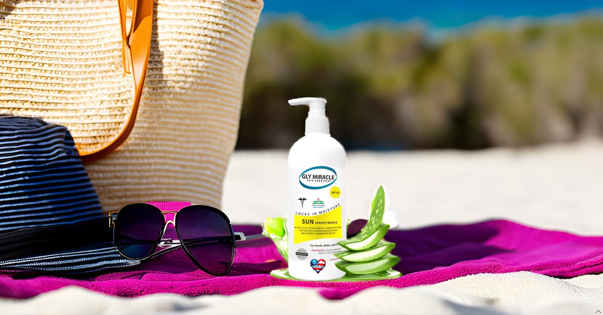 GLY MIRACLE SUN SPF30 Sunscreen Moisturizer – Hydration + Broad Spectrum SPF 30, Apricot Breeze, 16 oz