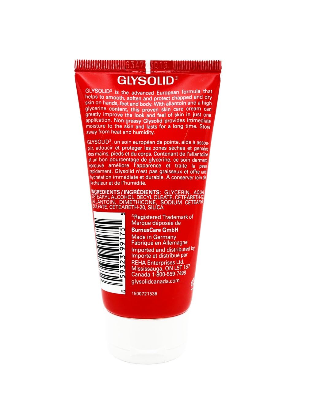 Glysolid Glycerin Skin Cream – Thick, Smooth, Silky Moisturizer for Hands, Feet, and Body | 2.54 fl oz Tube, 3-Pack
