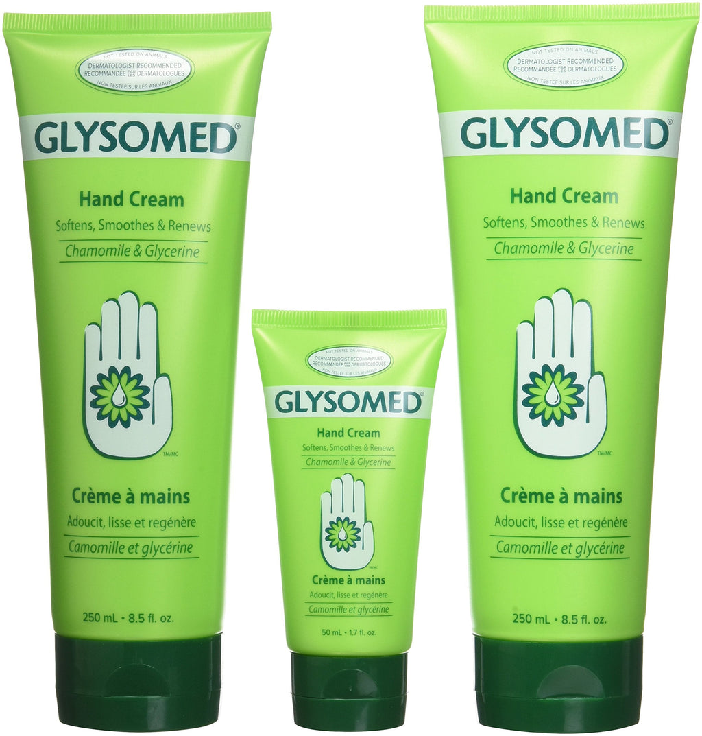 Glysomed Hand Cream Combo 3 Pack – 2 Large Tubes (8.5 oz) + Purse Size (1.7 oz)
