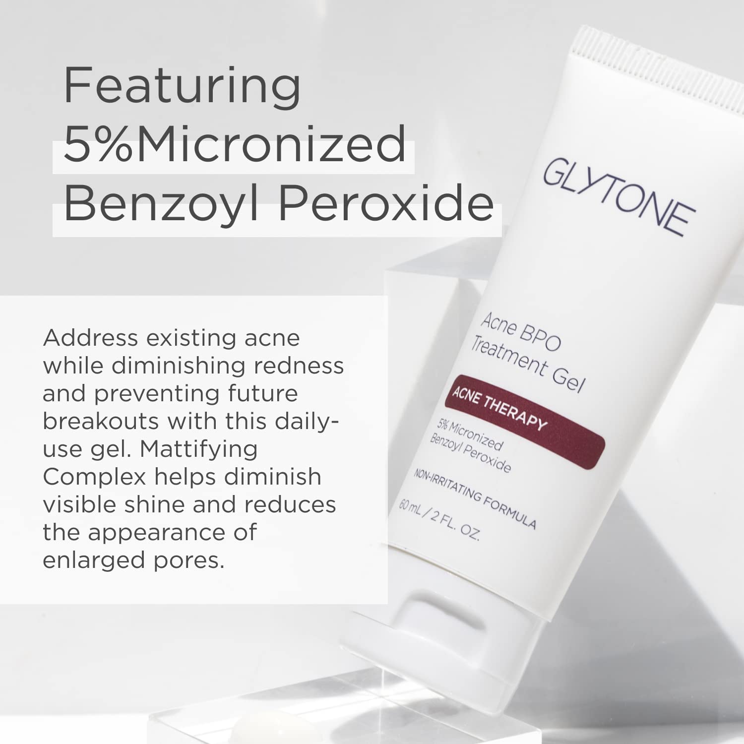 GLYTONE Acne BPO Gel 5% – Spot Treatment for Face, Fragrance-Free