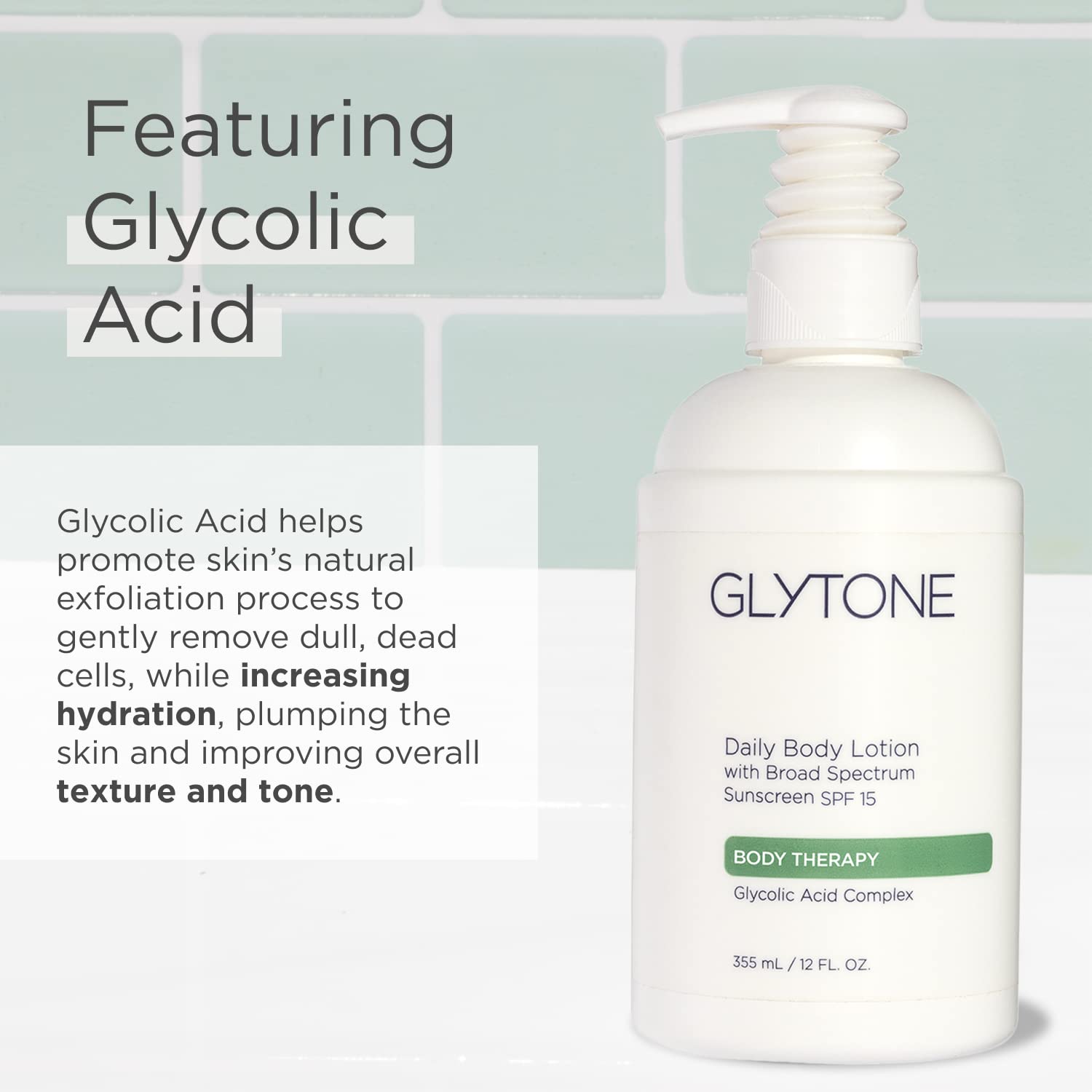 GLYTONE Daily Body Lotion SPF 15 – Broad Spectrum Sunscreen with Glycolic Acid & Shea Butter