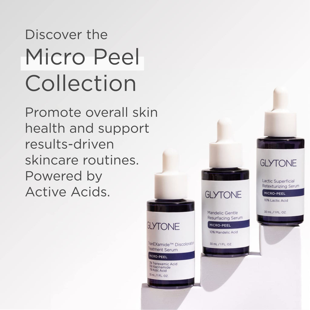 GLYTONE Micro-Peel Mandelic Serum 10% | Gentle AHA Exfoliant for All Skin Types