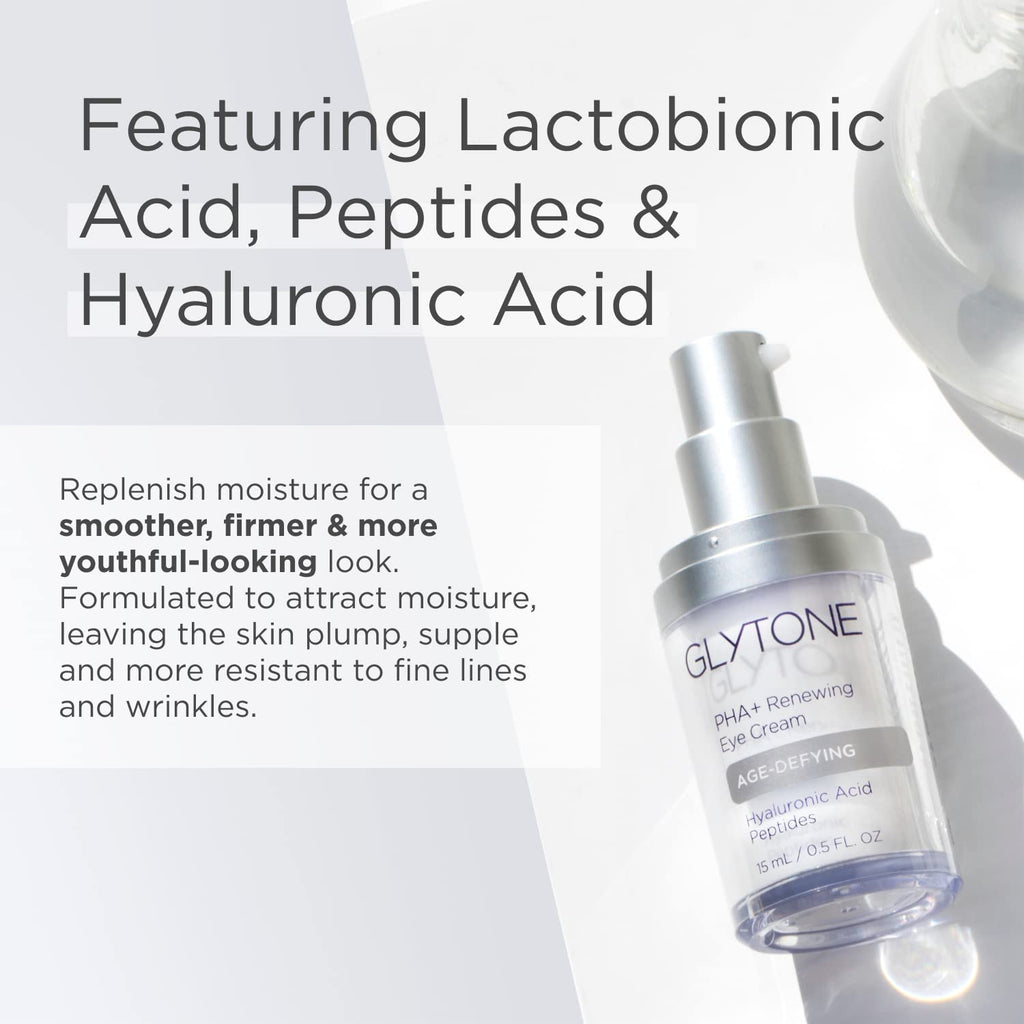 Glytone Age-Defying PHA+ Renewing Eye Cream | Puffiness, Dark Circles & Wrinkles | 0.5 Fl Oz