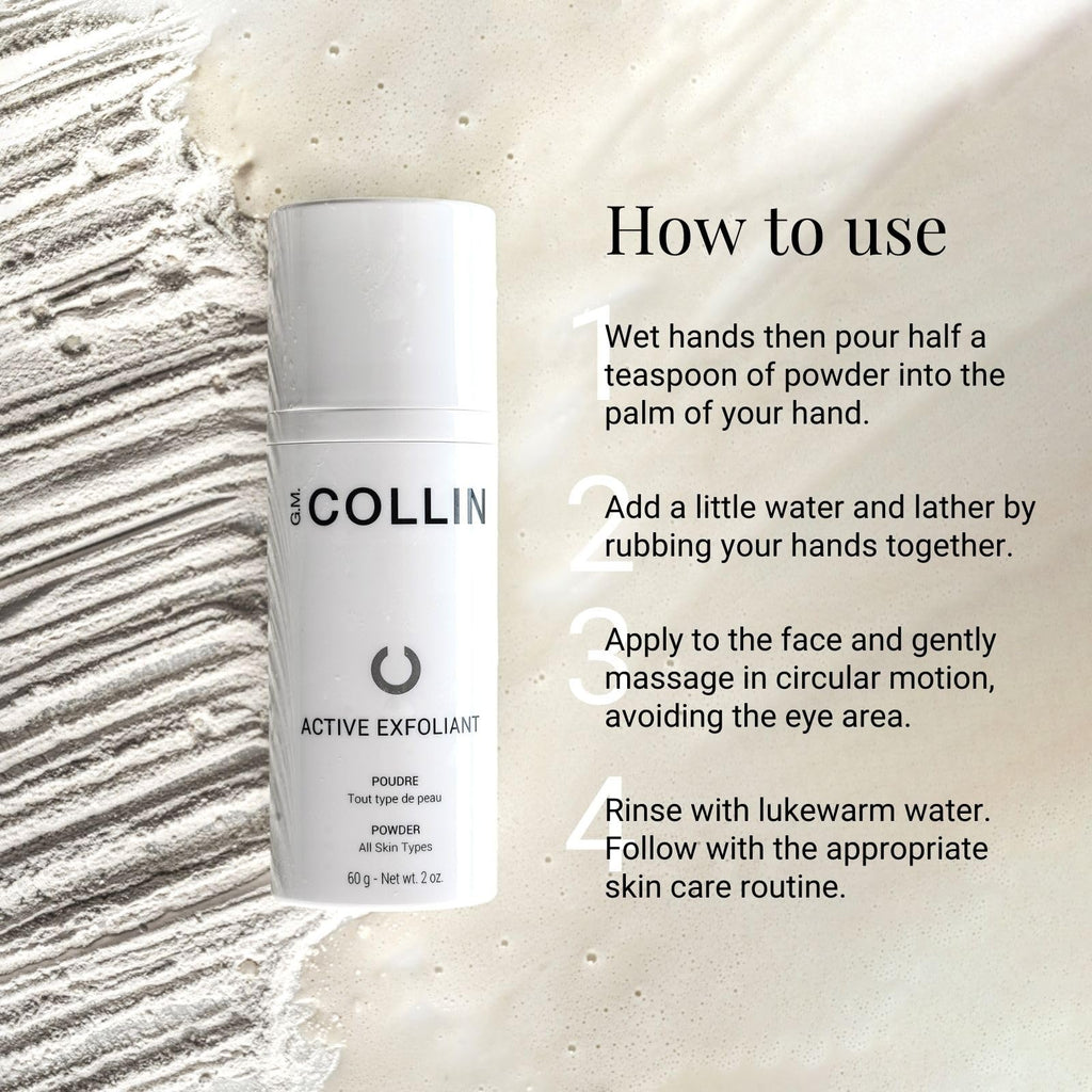 G.M. COLLIN Active Exfoliant Powder – Gentle Daily Exfoliating Cleanser with Salicylic Acid, Papaya Enzyme & Niacinamide