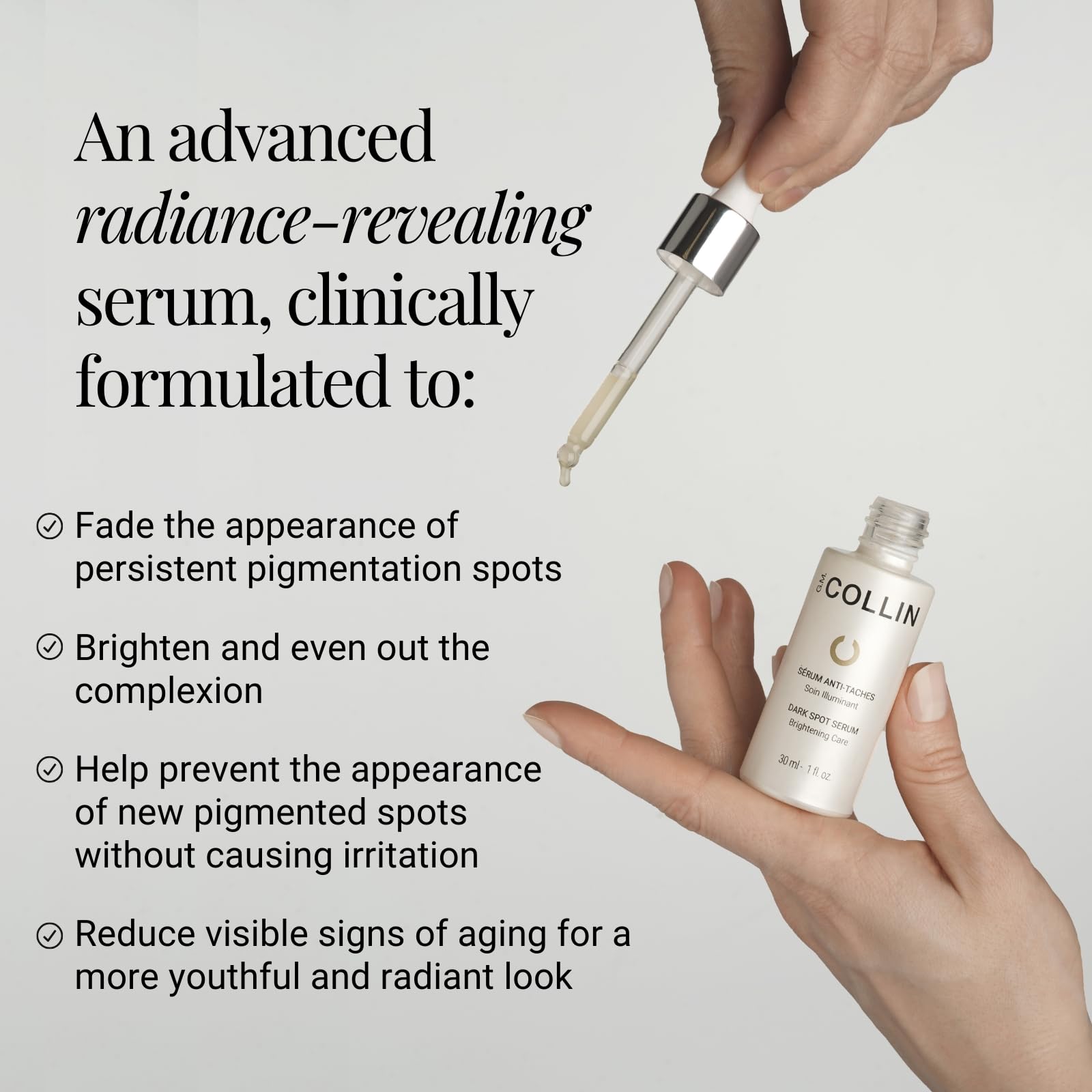 G.M. COLLIN Dark Spot Serum – Targets Stubborn Spots & Aging, Niacinamide 5% + Licorice