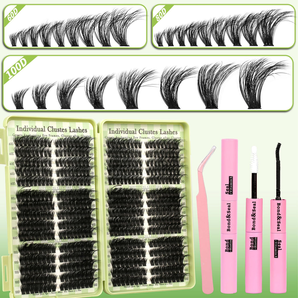 Gmagictobo Lash Clusters Kit – 520 Pcs Cat Eye D Curl Lashes, DIY Lash Extensions Kit