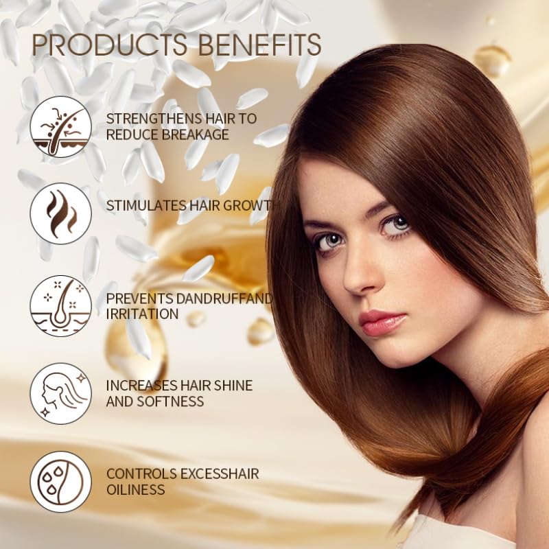 Gminds Rice Water Hair Growth Shampoo & Conditioner – 400ml Each | Biotin & Keratin | For Women & Men