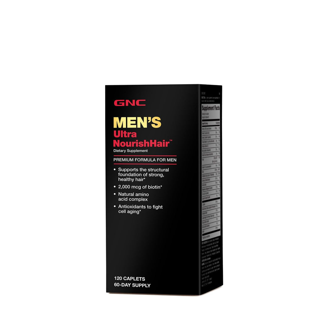 GNC Men's Ultra NourishHair Supplement – Supports Strong, Healthy Hair, 120 Caplets