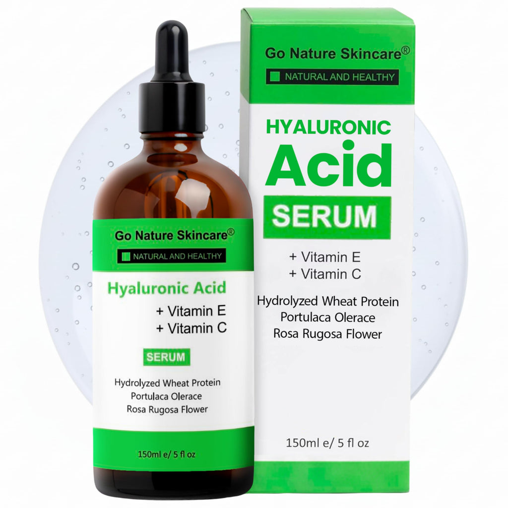 Go Nature Skincare Hyaluronic Acid Serum 5oz – Deep Hydration, Brightening & Anti-Aging