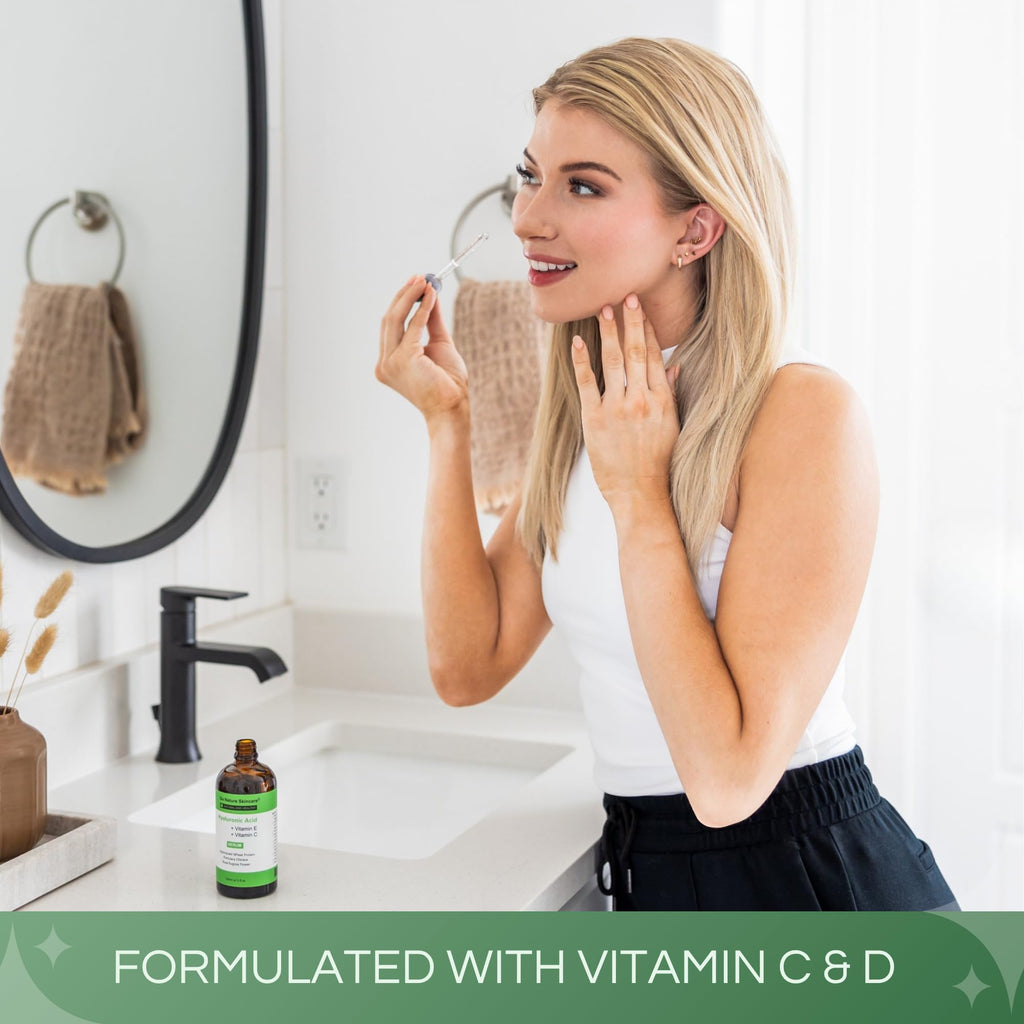 Go Nature Skincare Hyaluronic Acid Serum 5oz – Deep Hydration, Brightening & Anti-Aging