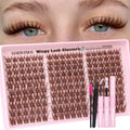 Goddvenus Brown Wispy Lash Clusters Kit – Natural Cluster Eyelashes, C Curl, DIY Extensions