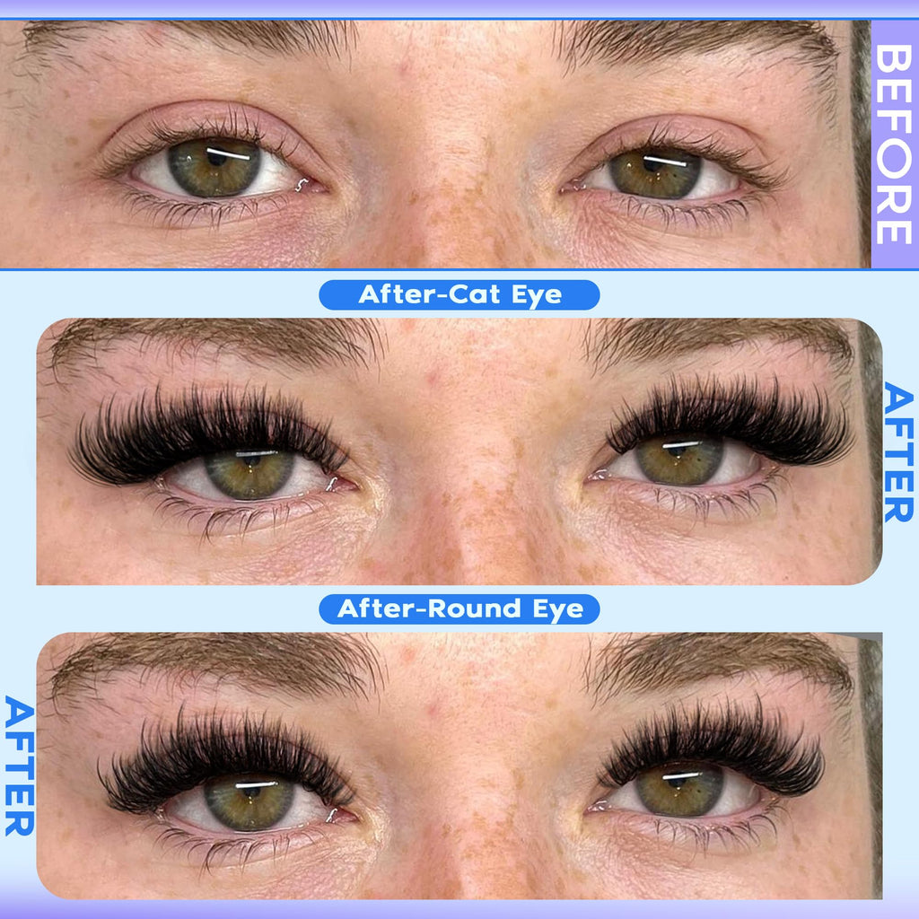 Goddvenus Lash Clusters Kit Wispy Lashes: Mixed 12mm-16mm with Bond & Seal, DIY Cat-Eye Lashes